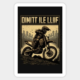 Dirt bike - black silhouette, yellow background Sticker